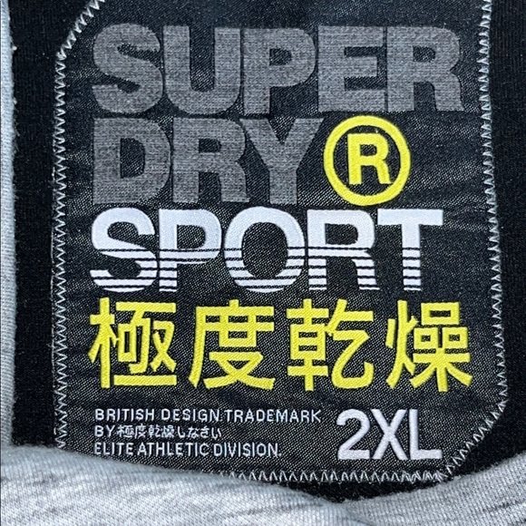 Superdry Sport Men's Gray Black Crewneck Sweatshirt Colorblock Warm Comfortable - Picture 4 of 10
